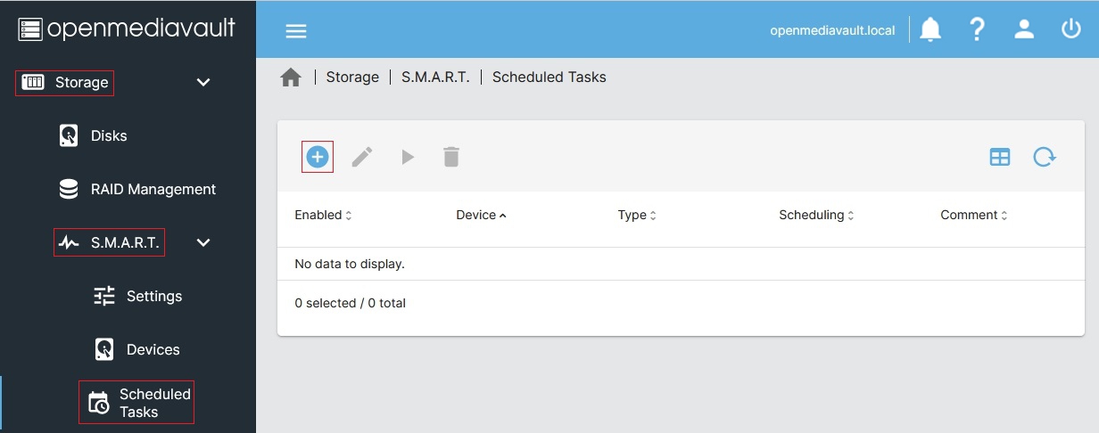 Lista testów SMART w OMV
