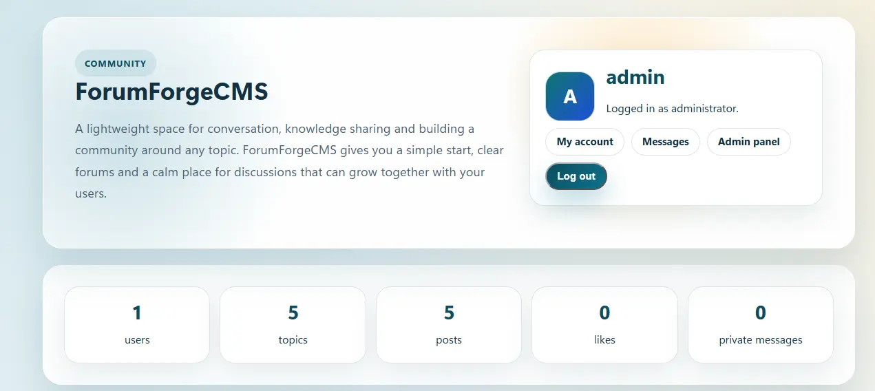 Podgląd ForumForge CMS